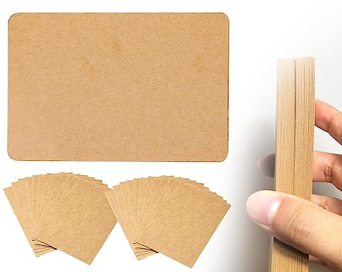 KAPSING 40 pezzi cartoline in bianco carta kraft 300 g/m² per biglietti da visita creazione di biglietti d'invito carte indice a6 carte per self design (marrone)