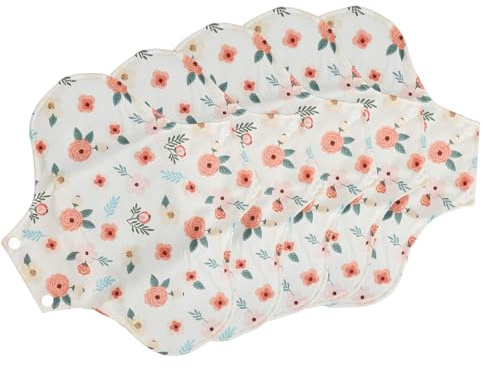 Compresas Femeninas, Servilletas Sanitarias de Tela de Alta Absorbencia, Transpirables, Reutilizables, 5 Unidades para el Período Menstrual (20 * 23CM)