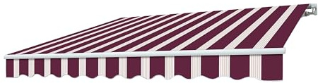 Tenda da Sole a Bracci Estensibili Fissaggio a Parete o Soffitto da Esterno Balcone Finestra Porta a Scomparsa Con Regolazione Angolare Impermeabile (BORDEAUX/BEIGE, L300xP250CM)