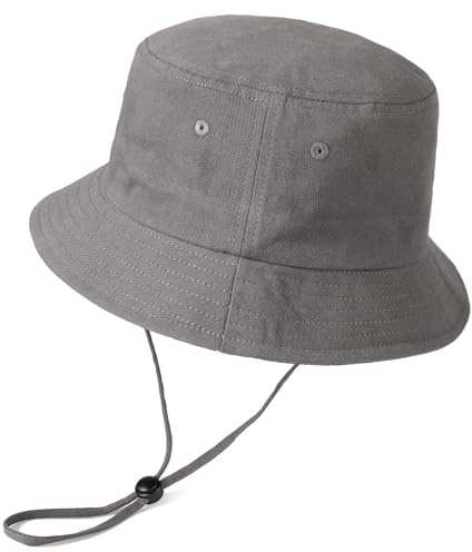 TAGVO Bobs Seau Chapeau XXL Grosses Têtes Chapeau de Pêcheur Coton Pliable Anti-UV Chapeau de Soleil Été Bucket Hat pour Hommes Femmes