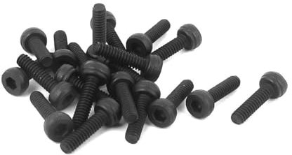 TOP-VIGOR 20Pcs Hexagon Socket Head Cap Screws, M2 x 7mm 12.9 Alloy Steel Replacement Machine Fastener Screws, Fully Thread for Bicycle Motorcycle Repair, Professionals Landlords Repairmen, Black