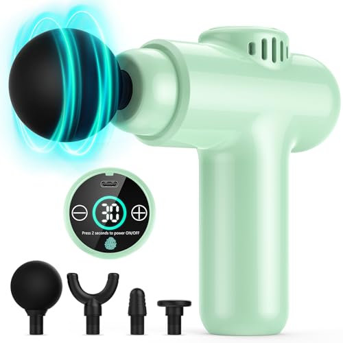 Mini Pistola Massaggio Muscolare,30 velocità Pistola Massaggio per Tessuti Profond Portatile per Sollievo Muscolare,MassaggiatoreProfessionale con Display a LED