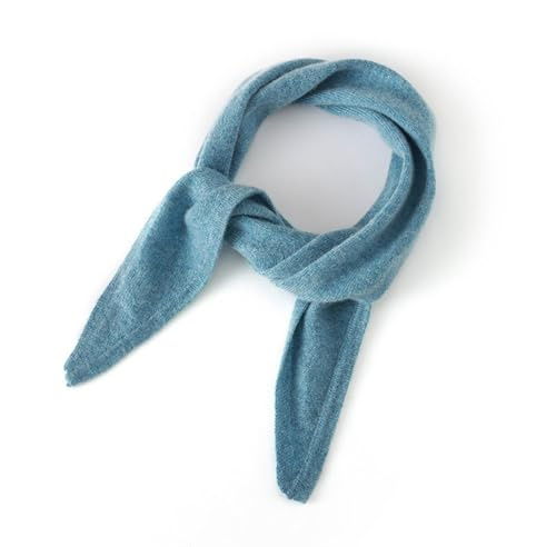 LJFMDLN Cashmere Triangle Scarf, 89cm*25cm/35 * 9.8inch Solid Color Small Scarf, Autumn and Winter Knitted Warm Decoration(Blue)