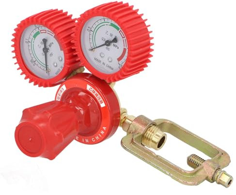 Acetylene Gas Pressure Reducer, Dual Display Shockproof Gauge Meter, Brass Non Slip for Pressure Reduction with Protective Film