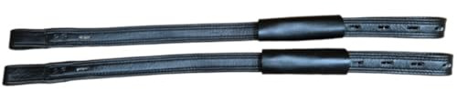 Black Non-Stretch Dressage Stirrup Webbers/Leathers - S-24”/M-28”/L-32” 28”