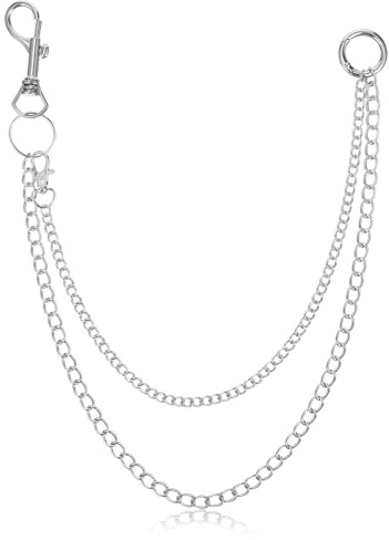 Jean Chain for Men Women, Gothic Double-Layer Wallet Chain, Punk Silver Trousers Chains, Fashion Street Jeans Chainn Keychain Chains Punk Jewelry