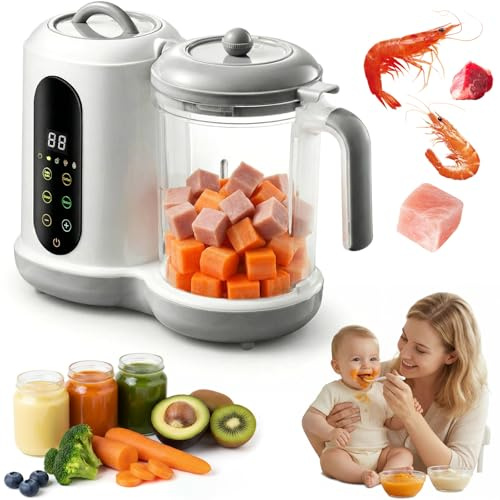 Baby Food Processer Chopper - Multifunctional Baby Food Maker and Steamer, Touch Screen Operation, with Preset Modes 4 Menu, Self Cleans