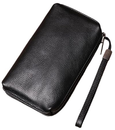 SHBHWS läder clutch herr plånbok handledsväska lyx mobilväska för män, svart, Einheitsgröße, klassisk