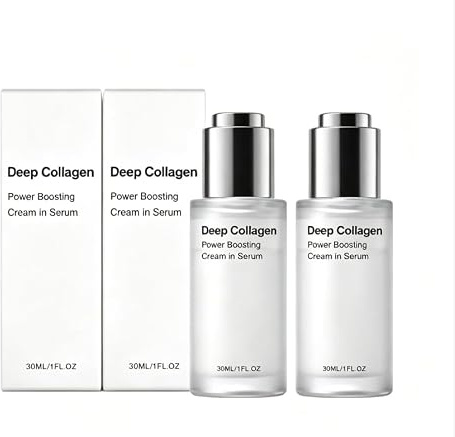 Kollagen cream-in-serum Deep Formula, koreanska ansiktsvårdskoncentrat fuktgivande och stärkande hud, för alla hudtyper, 30 ml per flaska, 2 stycken