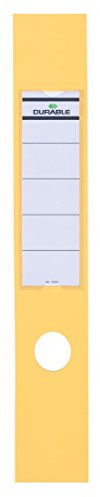 Durable 809004 - Ordofix, copridorso adesivo, personalizzabile, per raccoglitori larghi 70 mm, 60x390 mm, giallo, confezione da 10 pezzi