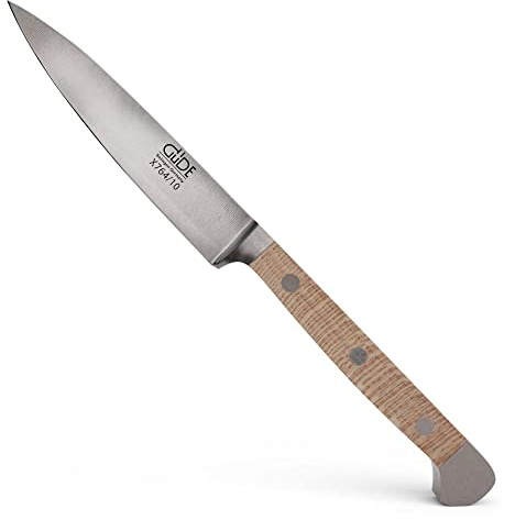 Güde Coltello da spuntino per adulti, forgiato, serie Alpha, rovere, doppio colpo, manico in legno di platino, coltello da cucina, multicolore, taglia unica