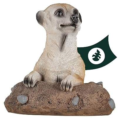 VERDOBA - Erdmännchen Gartenfigur im Erdloch aus Kunstharz - Wetterfeste Gartenfiguren für außen - Handbemalte Gartenfiguren groß - Dekofigur Garten für den Außenbereich