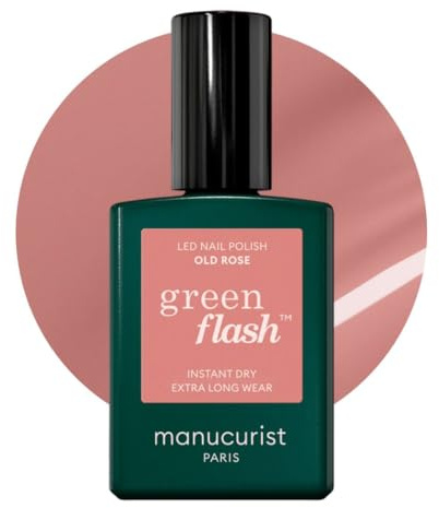 Manucurist Green Flash™ Puderrosa Gel Nagellack Old Rose - Hema Free UV Lack, 12-Free Lack, Bio-basiert - Nägel Selber Machen für UV Lampe Nägel