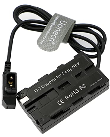 Uonecn D-Tap zu NP F550 Dummy Batterie Spulenkabel Stromkabel Adapter Kompatibel für Sony NP F550|F570|F970 |Atomos Ninja V Monitor (Gerade Linie 86cm)