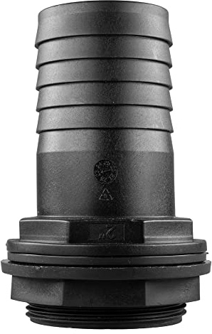 Garden Water Tank Overflow Vent, Water Butt Barbed Linking Pipe Connector with Nut & Washer, Fits 1/2 – 2” BSP Hose Sizes, Rain Capture Tank IBC Emergency Water Extraction Duct (2 BSP - 2 Barb)