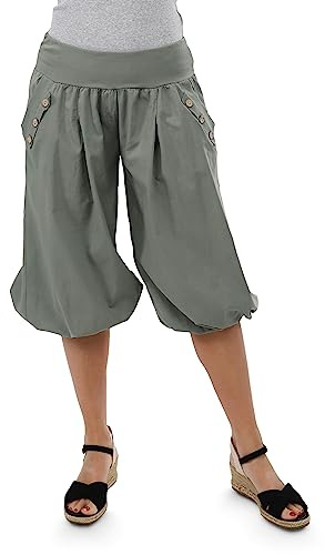 Malito – Pantalones Capri para Mujer – Pantalones Cortos Bombachos de algodón – Pantalones Ligeros y cómodos para días cálidos – Pantalones Aladino para el Verano 23286P