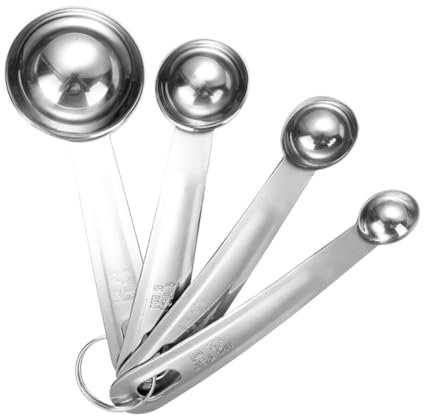 EYVRPAU 4 Pezzi Cucchiaio Dosatore da caffè, Misurino Proteine, Misurino Dosatore Caffe in Acciaio Inox, Misurino Grammi con Manico Lungo per Misurazione Varie Polveri E Liquidi