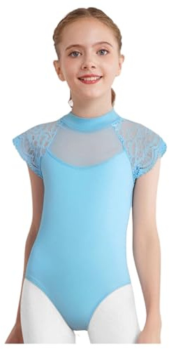 Jugaoge Flicka ärmlös gymnastikdräkt gymnastikdräkt nät skarvning balettdräkt polotröja dansbody sportbody yoga bodysuit onepiece danskläder