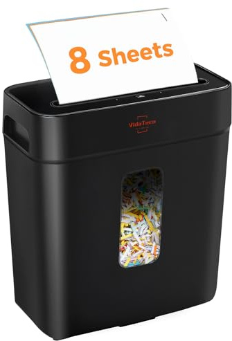 Vidateco 8 Sheet Cross Cut Paper Shredder for Home Office