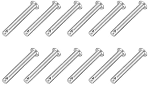 QUARKZMAN 12Pcs M6 X 40mm Perno A Forcella Con Foro Singolo, 304 Acciaio Inossidabile Testa Piatta Perno A Forcella Per Aggancio Rimorchio, Riparazioni Meccaniche, Attrezzature Industriali
