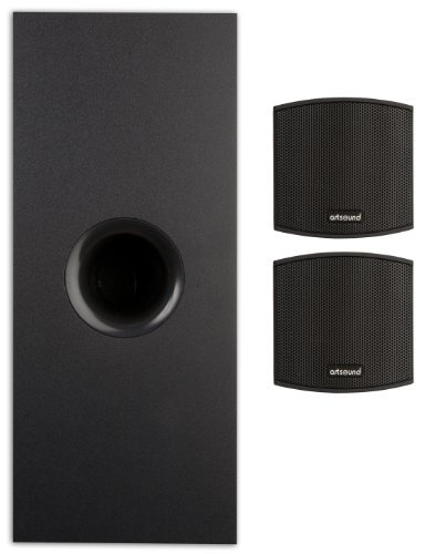 Artsound TUTTO 2.1 - Kit altoparlante trifonico con 2 satelliti + subwoofer passivo 120 W, colore: Nero
