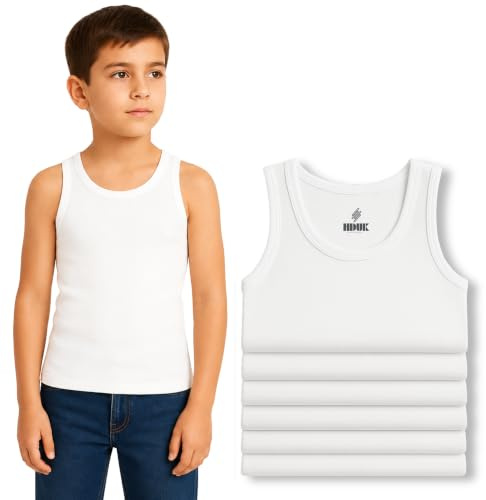Back to School 6 Pack of Boys 100% Cotton Warm Vests/Available in Ages 1 up to 13 Years (UK, Age, 2 Years, 3 Years, Regular, White)