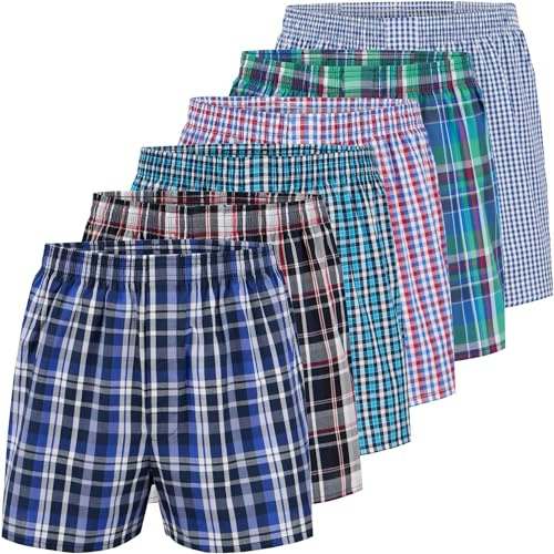 City Life 6er Pack Herren Boxershorts 100% Baumwolle - Atmungsaktive Webboxer, bequem & trocknergeeignet, S-4XL, Farbe:Mehrfarbig (Classic Multicolour 2), Grösse:M
