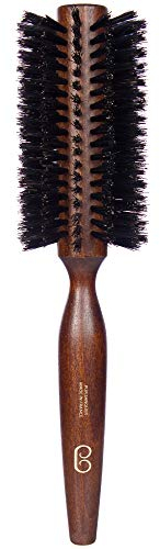 L'Artisan Brossier - Brosse à Cheveux Ronde en Hêtre Massif - 50 mm - Brosse Brushing Artisanale, 100% Naturelle, en Pur Poils de Sanglier - Fabrication Française
