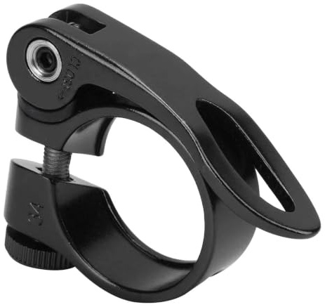 Bike Seat Post Clamp, 27.2mm/ 28.6mm/31.8mm Aluminum Alloy Quick Release Seat Clamp for Road and Mountain Bicycle(Black)