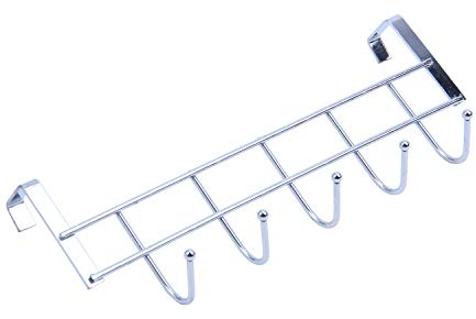 Mengmen 5 über Tür Zuhause Badezimmer Küche Garderobe Handtuchschlaufe Halter Regal, Silber