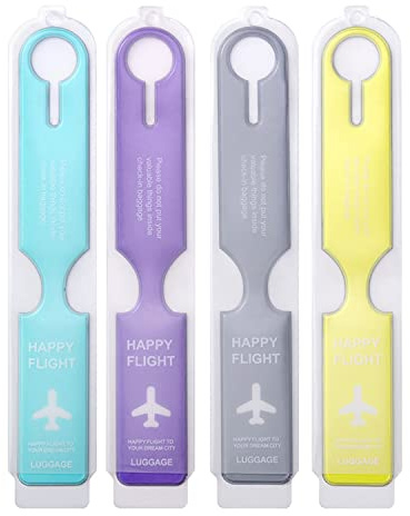 iJiZuo 4 Piezas Etiquetas de Identificación de Maleta, Etiquetas Maletas Viaje, PVC Etiqueta Maleta Viaje, Etiquetas Maletas Personalizada, para Evitar la Pérdida de Bolsas y Maletas