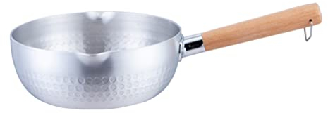 DOITOOL Casseroles Yukihira Casseroles Yukihira Japonaises Traditionnelles Casserole à en Acier Inoxydable Marmite Pâtes Marmite Chauffe- Beurre Casserole avec Manche en Bois Et Deux