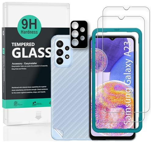 Ibywind Screen Protector For Samsung Galaxy A23 4G/5G 6.6[2 Pack],9H Hardness Tempered Glass,With 1Pc Camera Lens Protector,Easy to Install