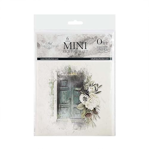 ITD Collection – mini rispapper kreativt set 14,8 x 14,8 cm (6 ark), Decoupage rispapper för scrapbooking och hantverk, flerfärgad (RSM066- HS code 48021000)