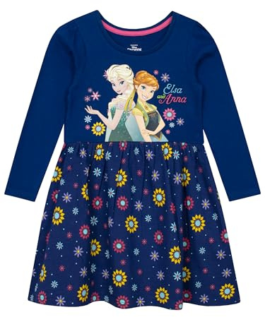 Disney Frozen Dress | Skater Girls' Dresses | Girls Princess Dress | Multicolour 3-4 Years Multicoloured