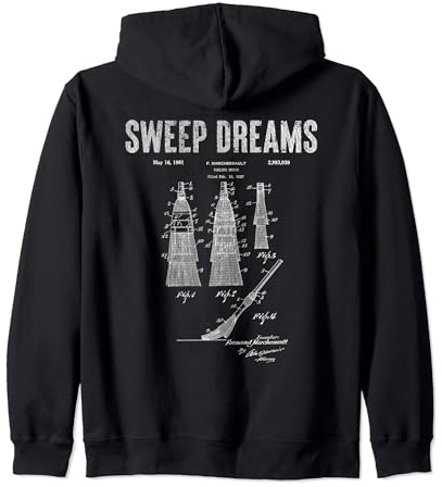 Curling Broom Patent Zip Hoodie