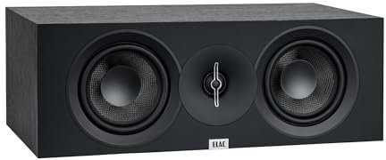 ELAC Debut 3.0 DC53-BK Center Channel Speaker, Black Ash, 1-Inch Aluminum Dome Tweeter and 5.25-Inch Aramid Fiber Dual Woofer, 2-Way Bass Reflex,