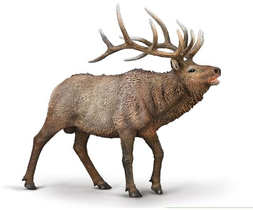 CollectA Wapiti - Animales y figuras realistas pintados a mano, modelos de animales salvajes, regalos de animales salvajes para niños pequeños y niños, a partir de 3 años