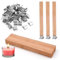 50pcs Wood Candle Wicks, 5.12x0.51in Crackling Wood Wicks with 50pcs Iron Stand Wooden Candle Making Wicks for Candle Making DIY Scented Candle