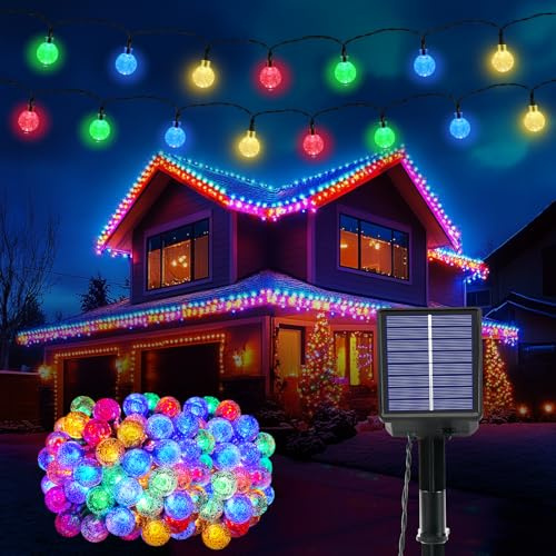 Catena Luminosa Esterno Solare 100LED 8 Modalità Luci Solari Esterno IP65 Impermeabile 18M Luci Giardino Energia Solare per Festa, Campeggio, Balcone, Feste, Gazebo(Multicolore+Funzione di Memoria)