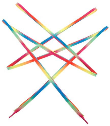 BESPORTBLE Flache Gewachste Ersatzschnürsenkel in Regenbogenverlauf Lang Für Schlittschuhe Und Andere Sportschuhe Aus Wasserdichtem Polyester