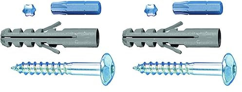 Alberts 554385 Schraubenset | Zubehör für Fenster-Gitter zur Befestigung | Schrauben-Set verzinkt | 4 Stück Schrauben & Dübel | 50 x 7 mm | 4er Set (Packung mit 2)