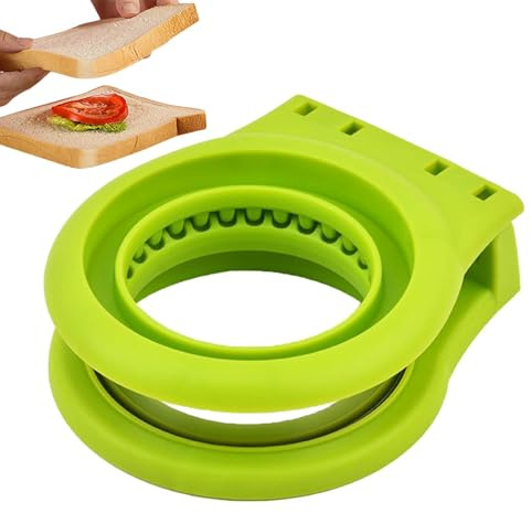 manhegari Taglierina per sandwich per, stampo taglierina | Taglierina per stampi e sigillanti intarsiati,Crepiera tascabile in acciaio inossidabile, da taglio portatili per sandwich