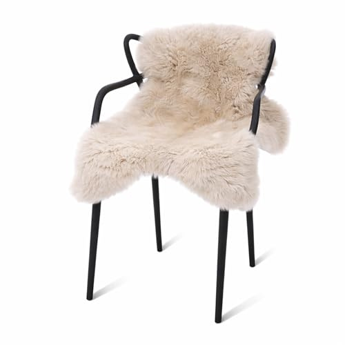 Decorating Sheepskins Premium Australian - Pelle di pecora in vero, inodore, vera pelliccia di agnello, per il divano, pelle di pecora, pelle di agnello (Beige, 60 x 90 cm)