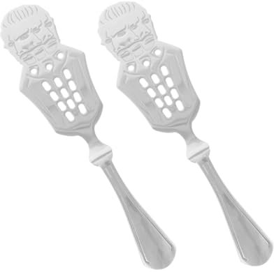 KOCKSHION 2piezas Cucharas De Absenta De Acero Inoxidable Filtro Multi-función Para Cócteles y Bartending Diseño Vintage Para Preparar Bebidas Casa o Bares