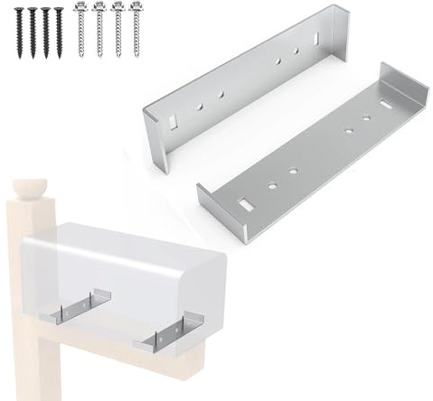 2 soportes de montaje de buzón de metal, soporte de estante con tornillos, kit de accesorios de placa de montaje de buzón para el hogar, patio