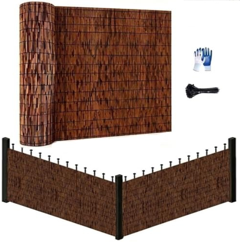 Générique Canisse Roseau 100x300cm 120x500cm Panneau d'Occultation Canisse en Roseau Naturel Brise Vue Balcon Respirant et Découpable Clôture Décorative Palissade Jardin et Terrasse Style Bambou Bois