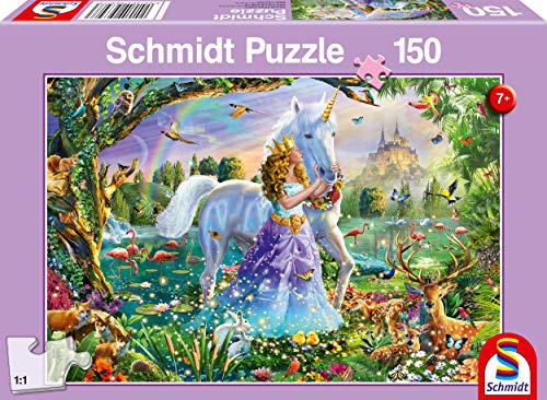 Prinzessin mit Einhorn und Schloss (Kinderpuzzle)