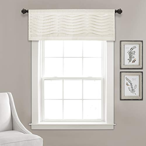 Lush Decor, Mantovana da cucina con motivo smerlato, 45,7 x 132,1 cm, color crema