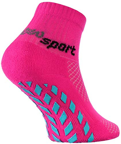 Rainbow Socks - Fille Garçon Chaussettes Antidérapantes de Sport - 1 paire - Rose - Taille 24-29